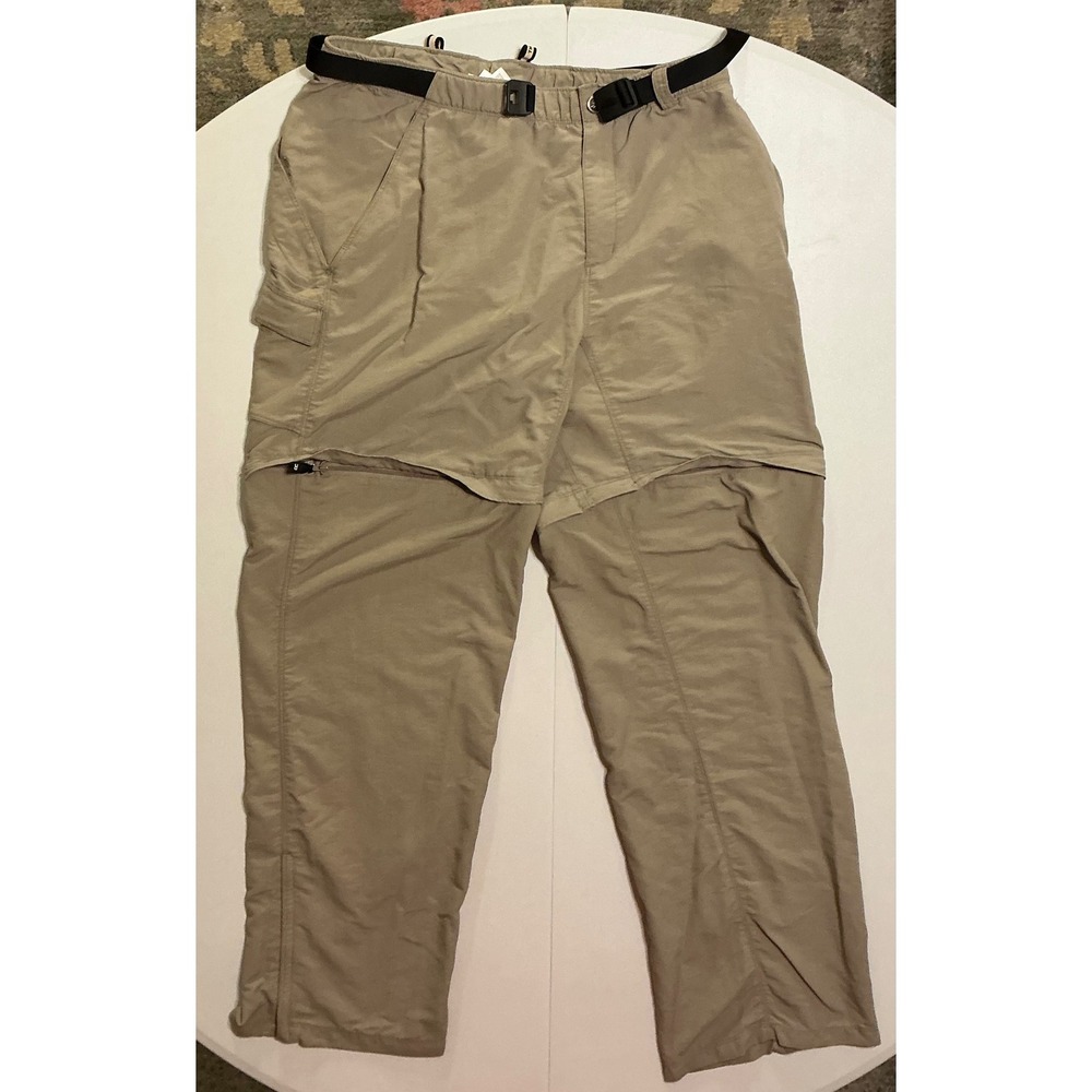 The North Face Womens XL Tan Horizon Convertible Zip Off Hiking Cargo Pants Belt
